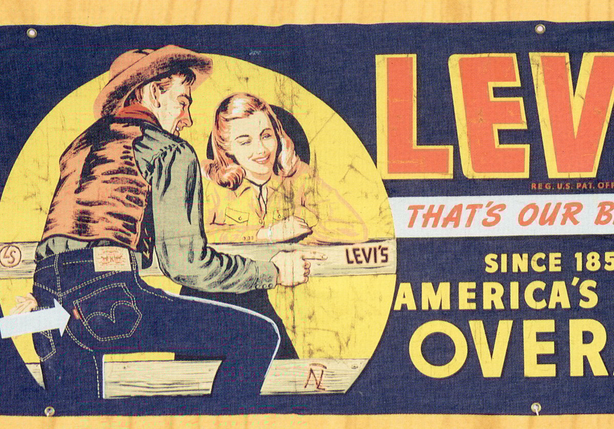 LEVI'S AMERICA'S FINEST OVERALL 100th YEAR ADVERTISING METAL