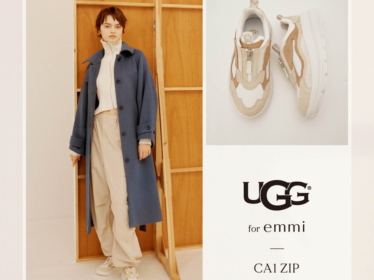 エミ×UGG®、ボリューミーなソールと淡いベージュカラーを採用した「W CA1 ZIP」を発売