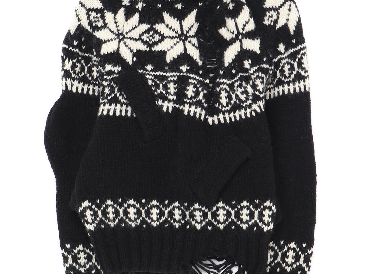 Y’s ワイズ ヨウジヤマモト ウールニット フリンジ アイボリー 2 Y's ワイズ ヨウジヤマモト ウールニット フリンジ アイボリー 2