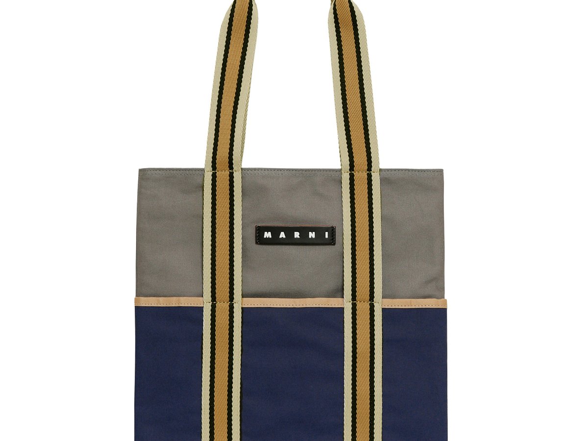 MARNI MARKET プリント キャンバスバッグ マルニマーケット MARNI プリントキャンバスバッグ キャラメル