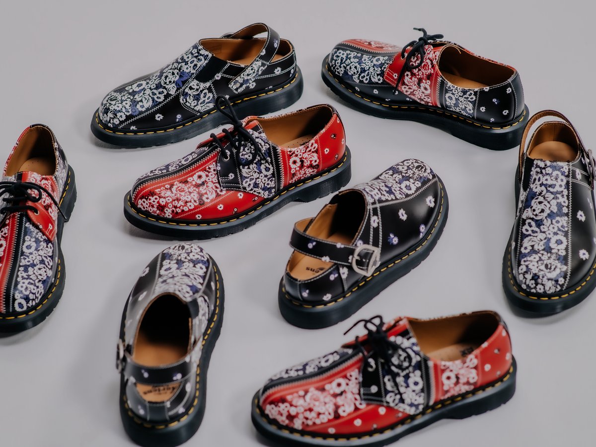 ドクターマーチンがノーマリズム テキスタイルと初コラボ、バンダナ柄