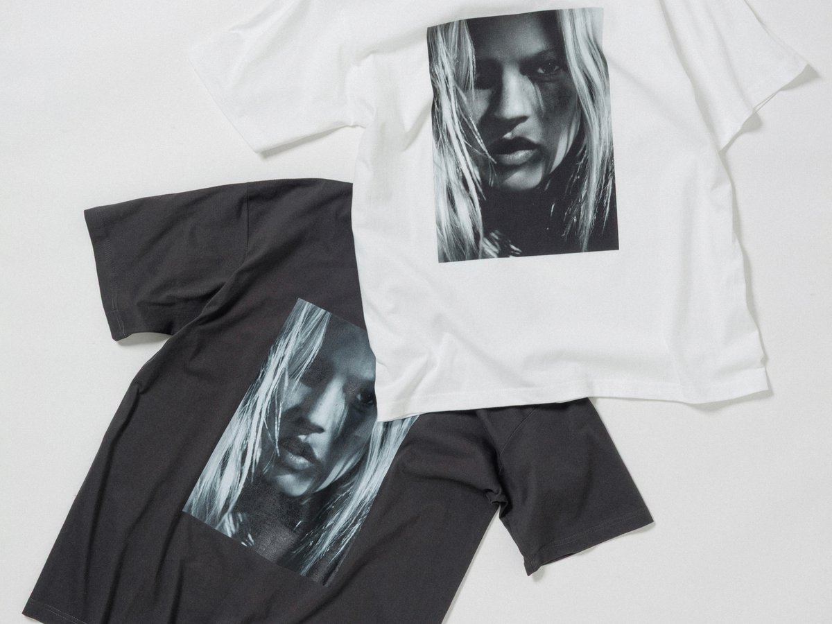 美品　kate moss Tシャツ biotop デイビット・シムズが撮影したケイト・モスの写真をプリント