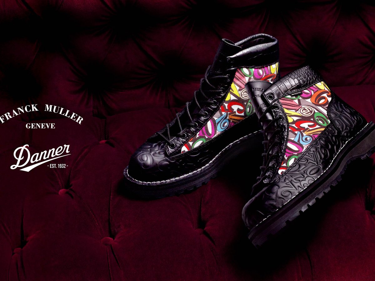 ダナーがフランク ミュラーとのコラボブーツ発売 ビザン数字を型押しで表現