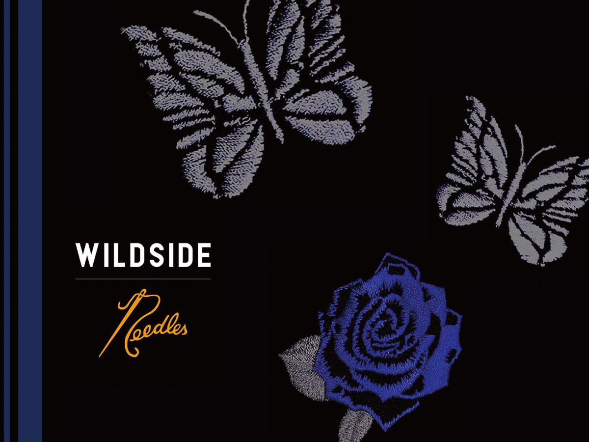 ワイルドサイド ヨウジヤマモト × ニードルズ新作、蝶と青い薔薇の刺繍
