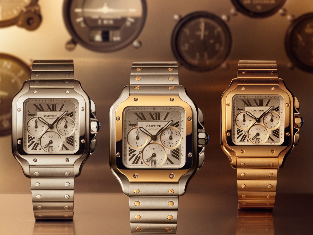 新品電池 カルティエ Cartier クロノグラフ 腕時計 シルバー/ホワイト カルティエが 「サントス ドゥ カルティエ」 クロノグラフウォッチを再解釈