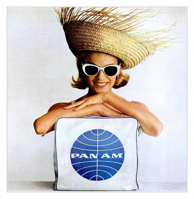 60's 70's ビンテージ パンナムPAN AM エアラインバック F4