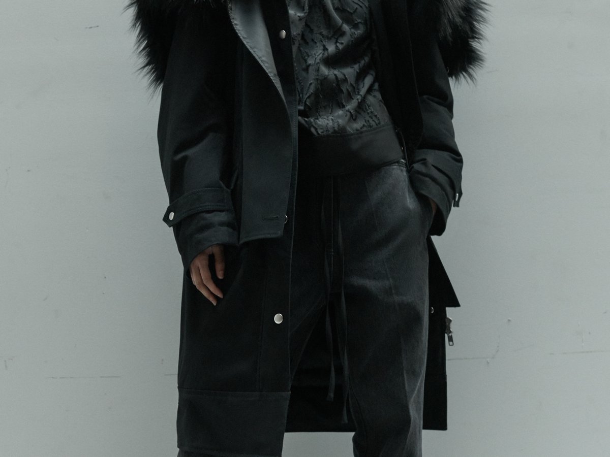 【3.1 phillip lim】フィリップリム ヴァージンウールPコート 3．1 phillip lim(スリーワンフィリップリム) 袖レザー切替ピーコート