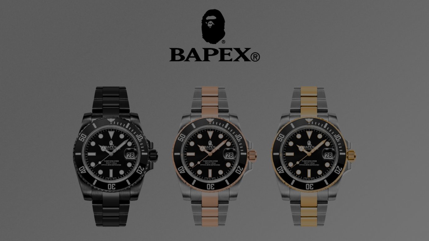 ア ベイシング エイプ®の時計コレクションから新作、ブラックやコンビ 