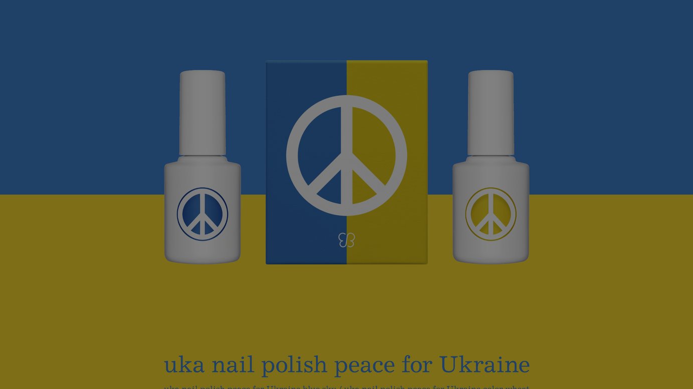 「uka ネイルポリッシュ ピース フォー ウクライナ」（10mL×2本、税込5500円）