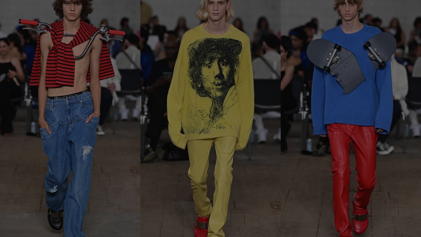 自転車のハンドルや折れたスケートデッキも服の一部に Jw アンダーソン 23年春夏メンズ リゾートコレクション