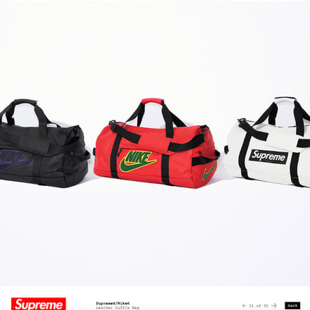 新品未使用2019 Supreme Nike レザーダッフルバッグ ボストン