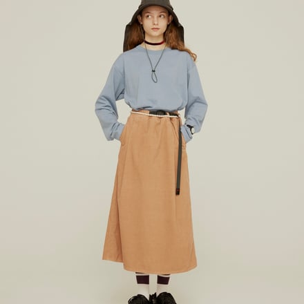 Lee×GRAMICCI(グラミチ) タックフレア ミドルスカート Gramicci（グラミチ）の「【Lee×GRAMICCI(グラミチ)】タック