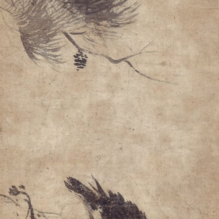 伝 牧谿 《松樹叭々鳥図》 室町時代（15～16世紀） Image by 藤田美術館