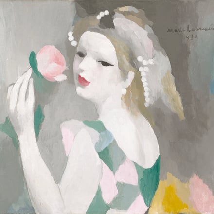 マリー・ローランサン　《ばらの女》　1930年　油彩/キャンヴァス　マリー・ローランサン美術館 © Musée Marie Laurencin