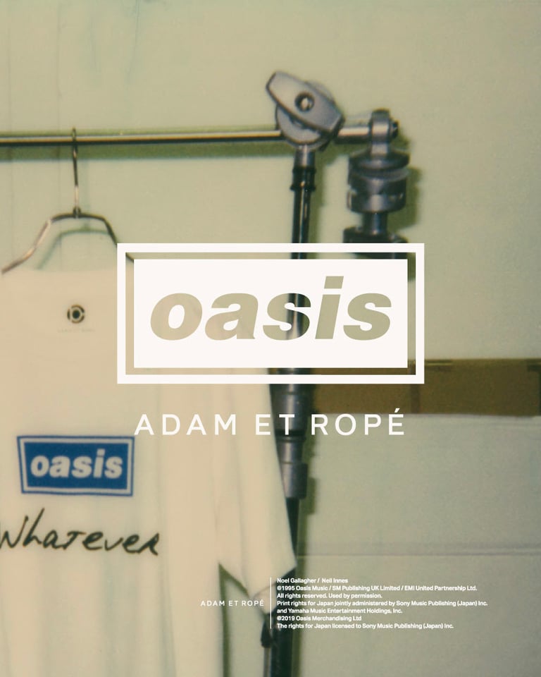 アダム エ ロペ からオアシスの歌詞をプリントしたtシャツ新作が登場 ワンダーウォールやロックンロール スターなど4曲を採用
