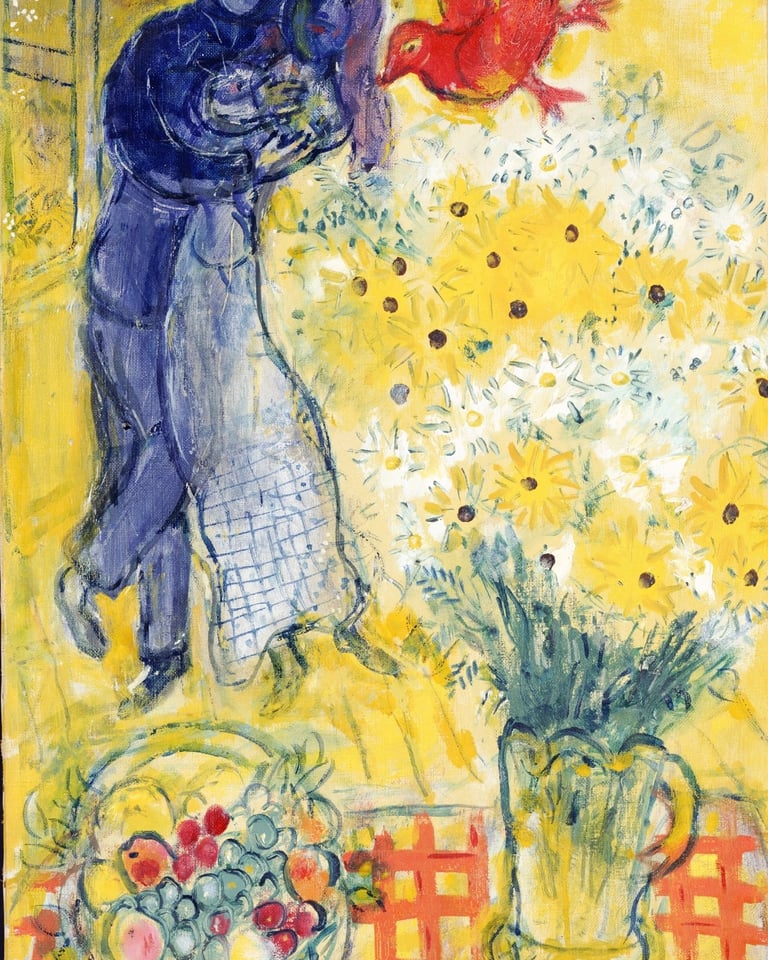 マルク シャガール、【マーガレットと恋人たち】希少画集画より