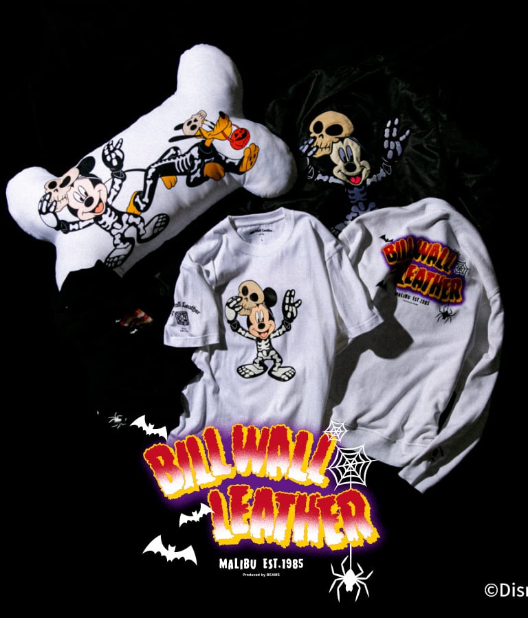 ディズニーとビルウォールレザーが10年ぶりコラボ 骸骨衣装のミッキーグッズをビームスで発売