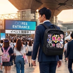 洋服の青山が「推し活ビジネスリュック」を発売　うちわやペンライトを収納可能なポケットを搭載