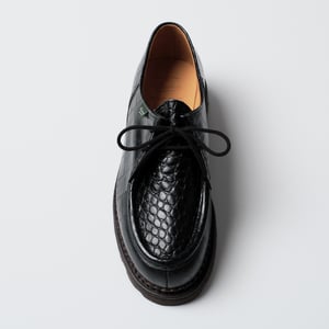 マッドハッピーがパラブーツと初コラボ　クロコ型押し＆ダブルネームの「ミカエル」発売