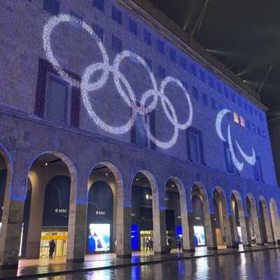 五輪マークのイルミネーション