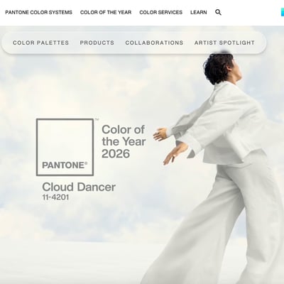パントン公式サイトのスクリーンショット