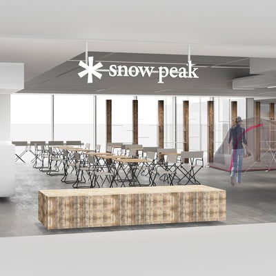 スノーピークがリニューアルオープンする丸の内の直営店「Snow Peak LAND STATION TOKYO」の店内イメージ