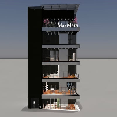 表参道にオープンするマックスマーラの新店舗ビルのイメージ