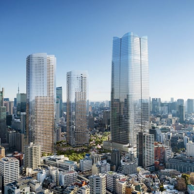 六本木のビル群と東京タワー