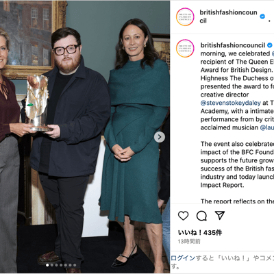 British Fashion Councilの公式インスタグラム投稿