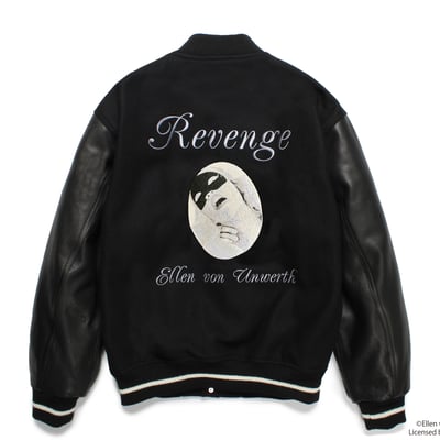 LETHER VARSITY JACKET / BLACK