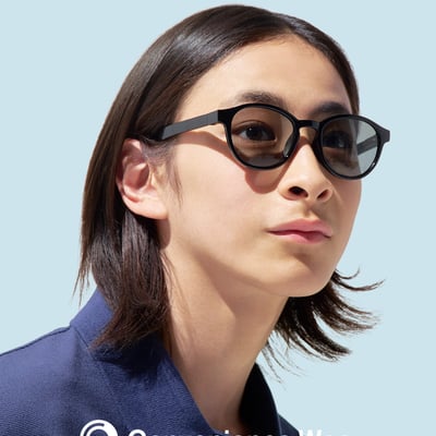 サングラスの着用ルック