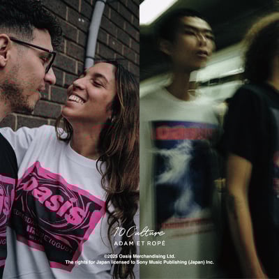 Tシャツを着た男女