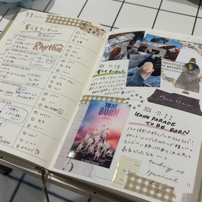 ライフログを書き込んだ手帳画像