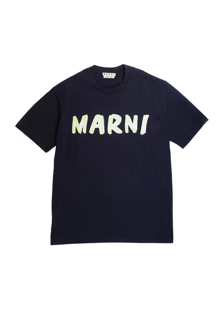 MARNI ブラック ロゴプリントオーバーロンTmaru_tops