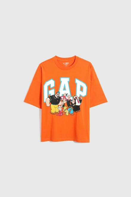 レトロ  GAP × POPEY コラボ ビッグサイズ プリント Tシャツ