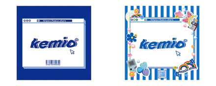 「kemio store」ポップアップショップで配布されるステッカー