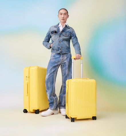 スーツケースを持つモデル