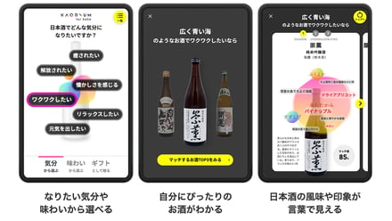 セントマティックが開発したイメージや好みにあった日本酒を選んでくれるAIシステム「KAORIUM for Sake」