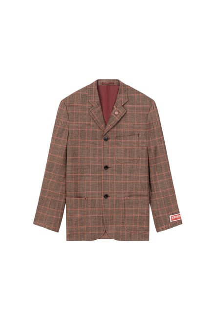 KENZO2022年秋冬コレクションのブラウンのチェックジャケット