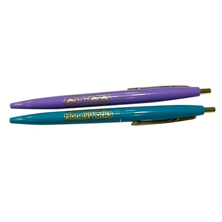 紫と青のペン