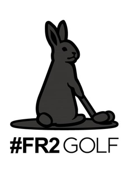 ウサギのシルエットのイラストと「#FR2GOLF」のロゴ