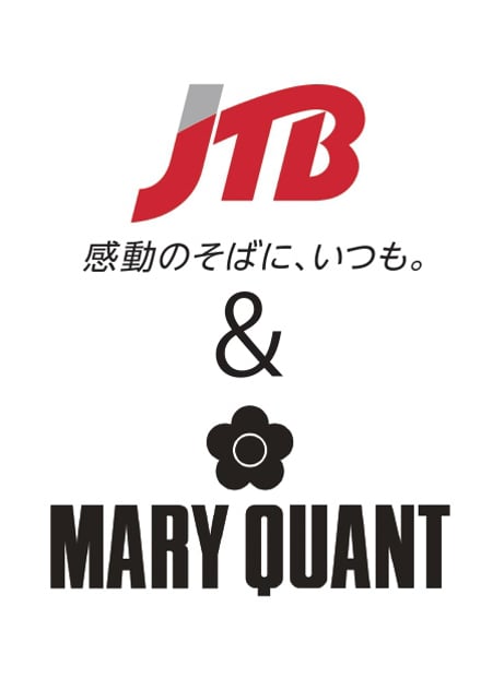 JTBの赤いロゴとマリークヮントの黒いロゴ