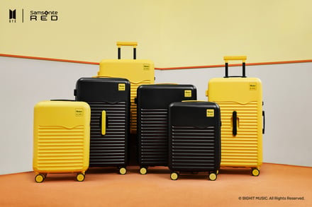 黄色と黒のスーツケース