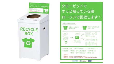 日本出版販売とローソンによる衣類のリサイクルボックス