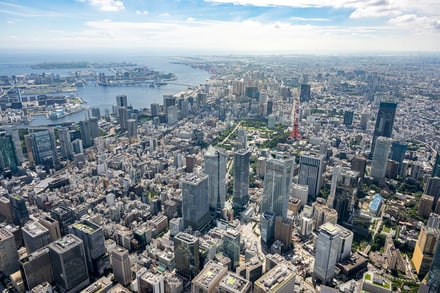 都市の上空写真