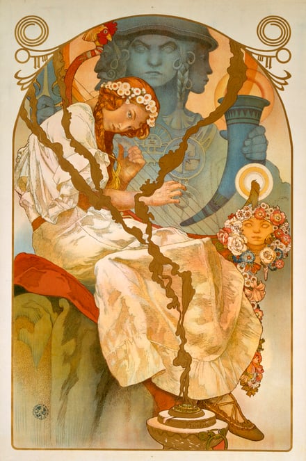 アルフォンス・ミュシャが手がけた女性の壁画作品