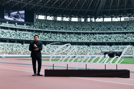 Keita Inagaki standing on the field at the National Stadium