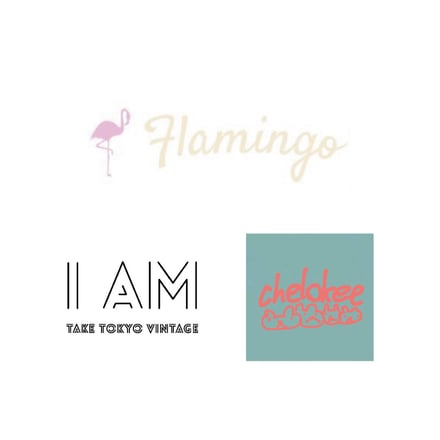 フラミンゴ、チェロキー、Vintage boutique IAMのロゴ