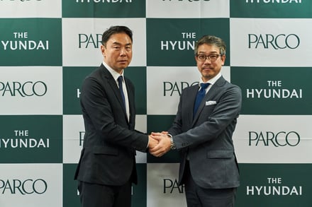 （左）現代百貨店 ジョン・ジヨン代表取締役、（右）パルコ 川瀬賢二 代表取締役兼社長執行役員
