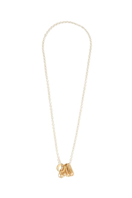 18K Yellow Gold charm + Sterling Silver chain